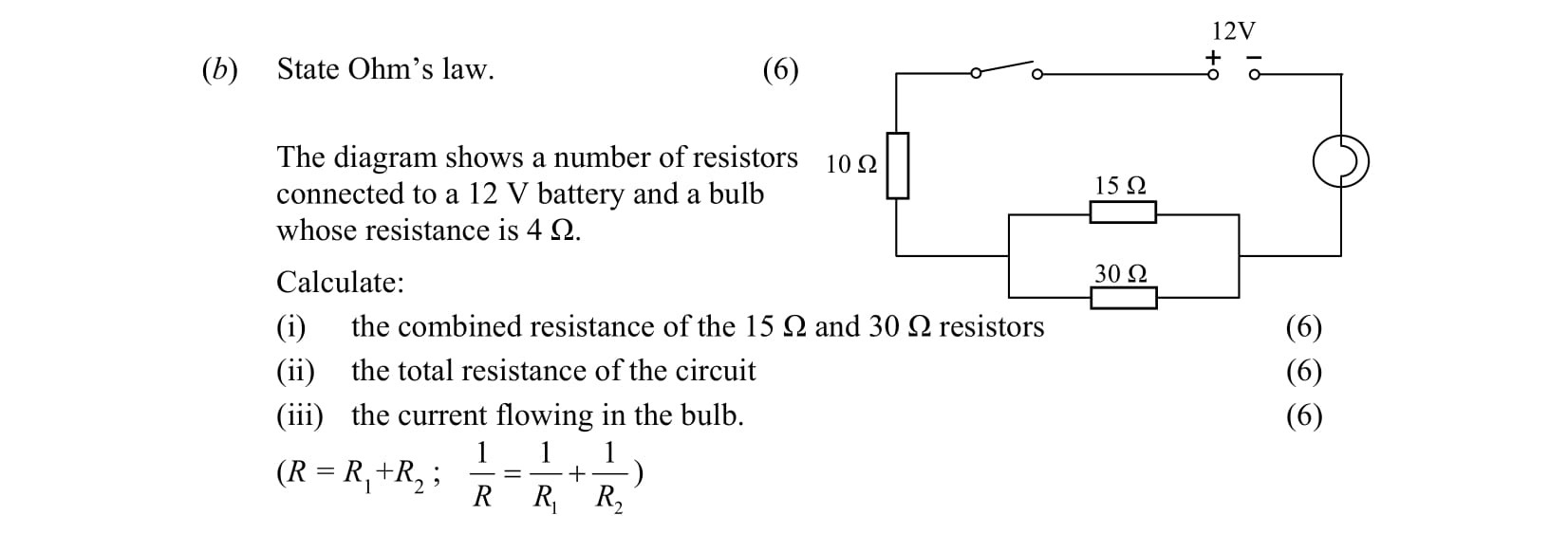 State-Ohm's-law-Leaving Cert Physics-Question b-2010.png