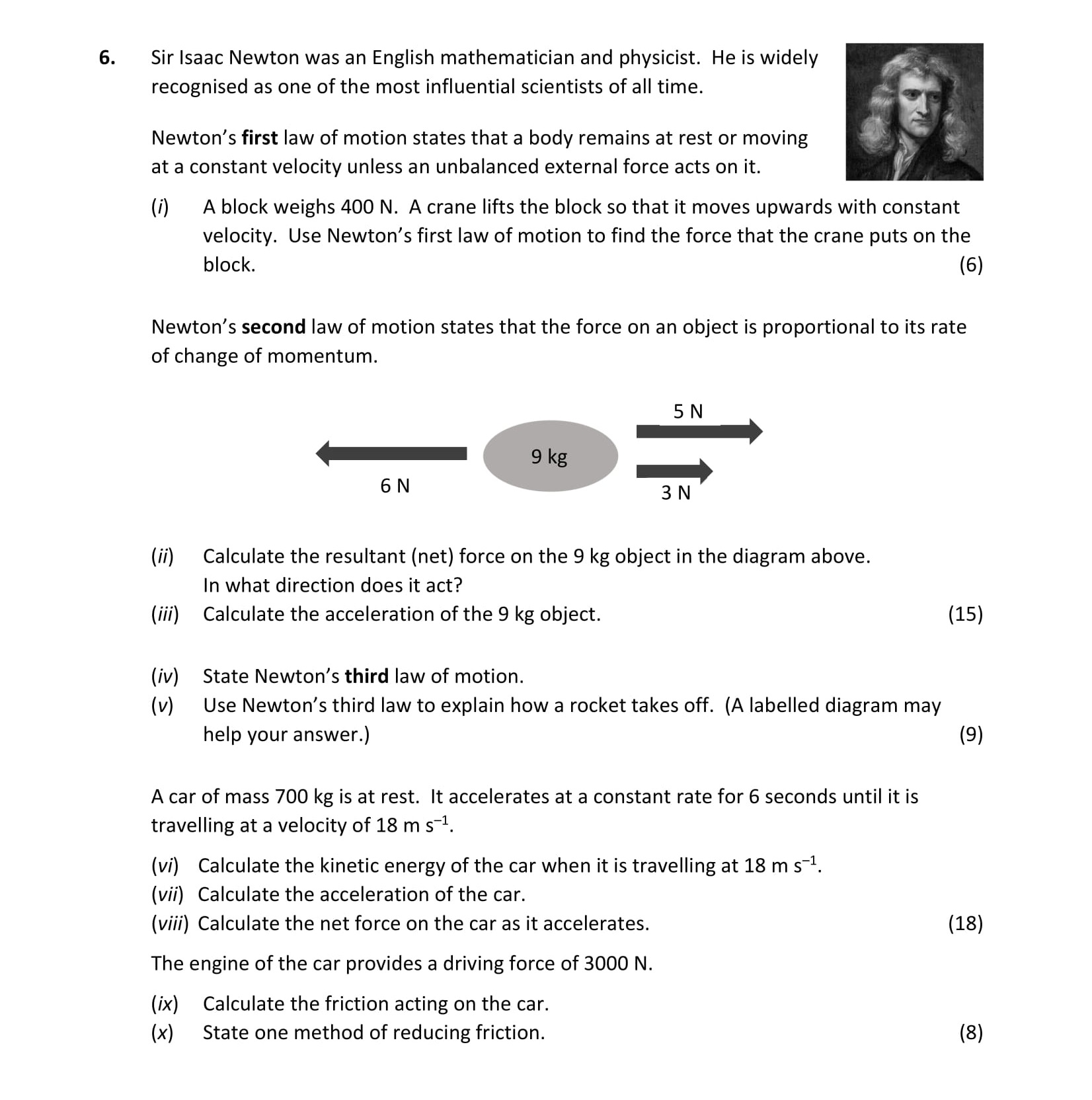 Sir-Isaac-Newton-was-an-English-mathematician-and-physicist-Leaving Cert Physics-Question 6-2020.png
