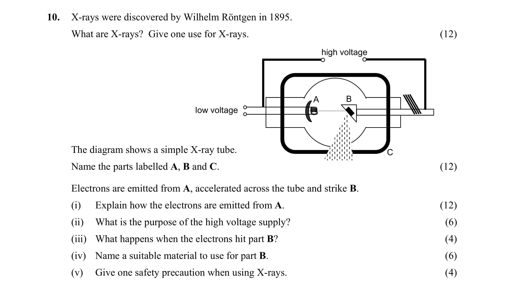 X-rays-were-discovered-by-Wilhelm-Röntgen-in-1895-Leaving Cert Physics-Question 10-2007.png