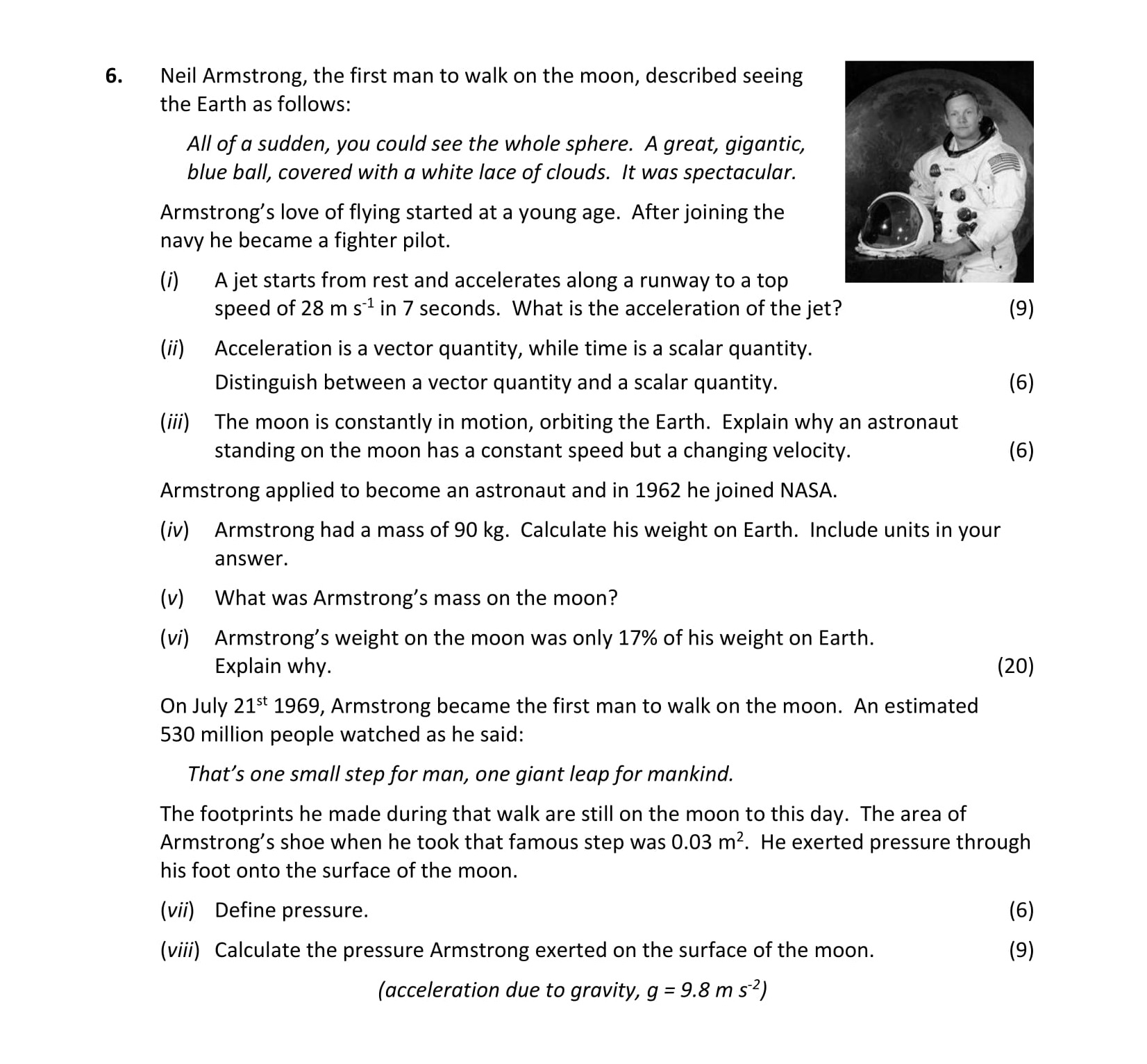 Neil-Armstrong,-the-first-man-to-walk-on-the-moon,-described-seeing-the-Earth-as-follows:--All-of-a-sudden,-you-could-see-the-whole-sphere-Leaving Cert Physics-Question 6-2019.png