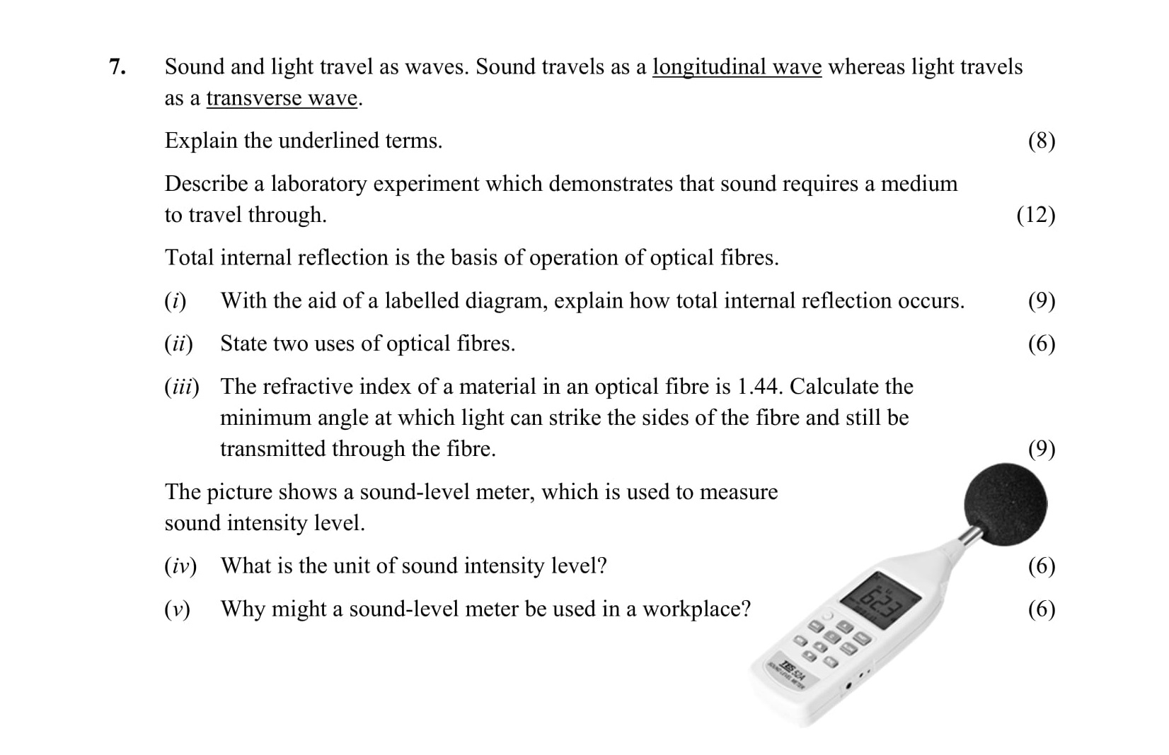 Sound-and-light-travel-as-waves-Leaving Cert Physics-Question 7-2016.png