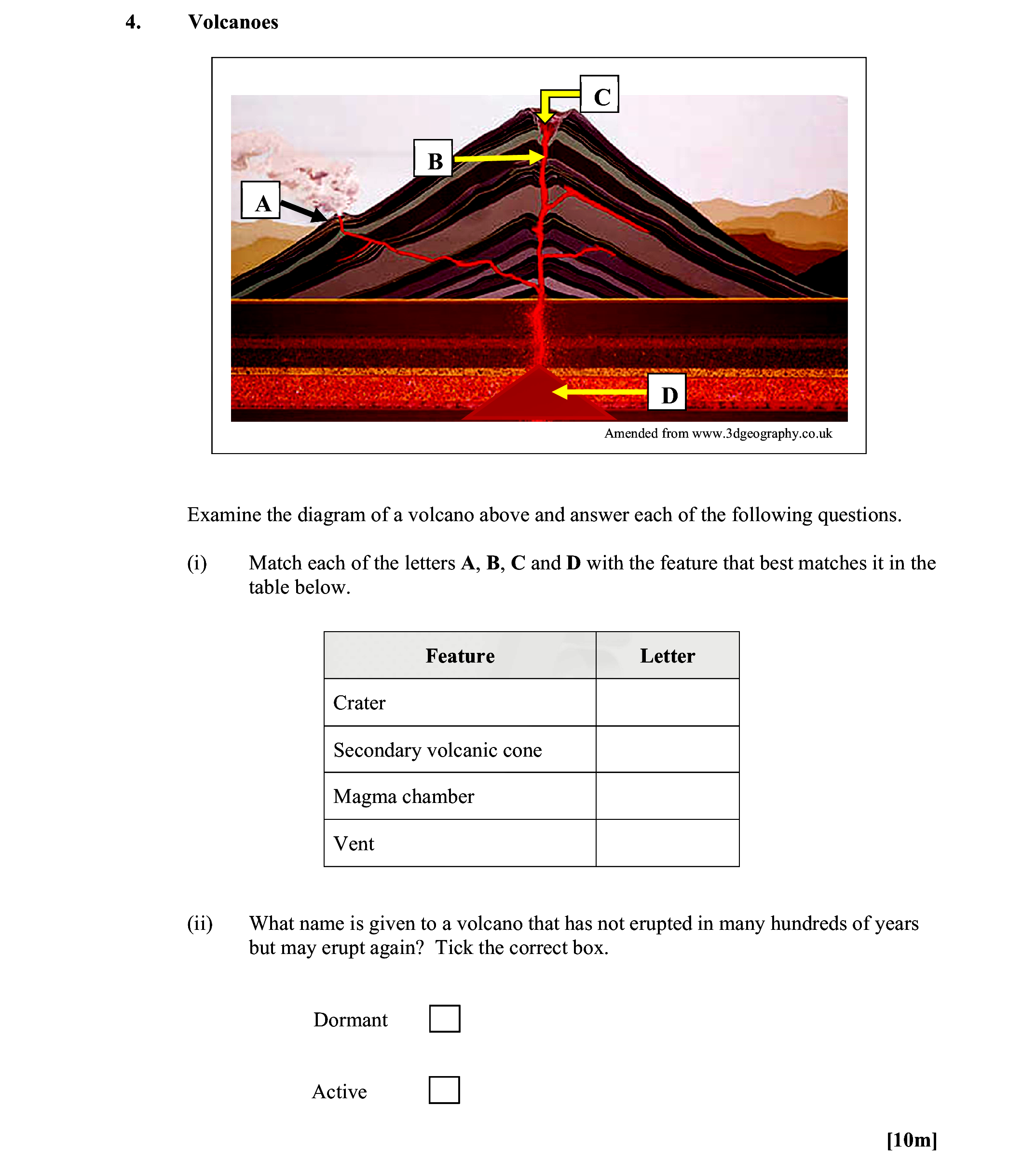 Examine-the-diagram-of-a-volcano-above-and-answer-each-of-the-following-questions-Leaving Cert Geography-Question 4-2016.png