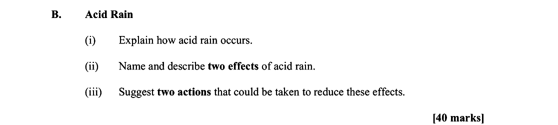 Acid-Rain--(i)-Explain-how-acid-rain-occurs-Leaving Cert Geography-Question B-2010.png