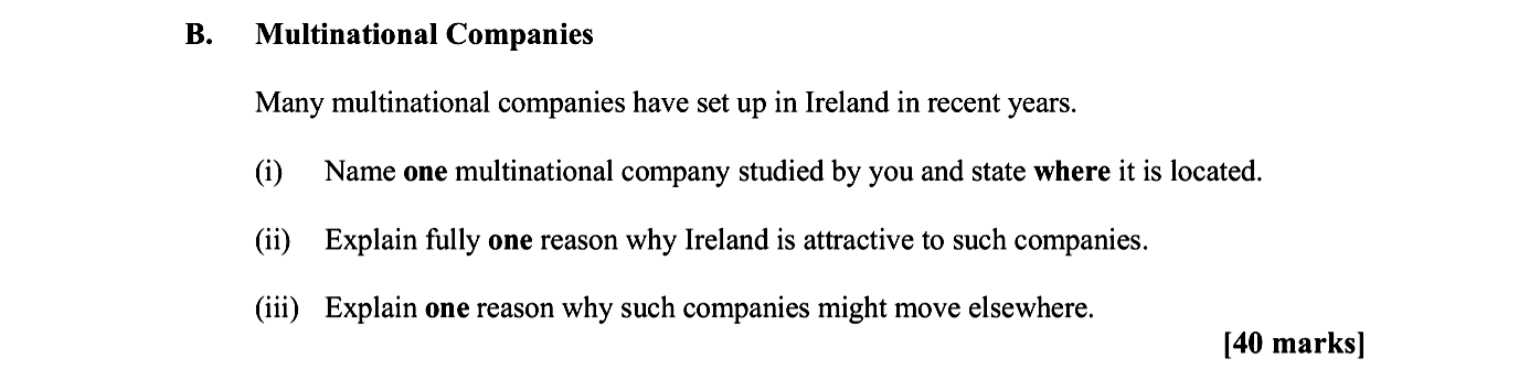 Many-multinational-companies-have-set-up-in-Ireland-in-recent-years-Leaving Cert Geography-Question B-2009.png