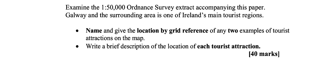 Examine-the-1:50,000-Ordnance-Survey-extract-accompanying-this-paper-Leaving Cert Geography-Question 1-2008.png