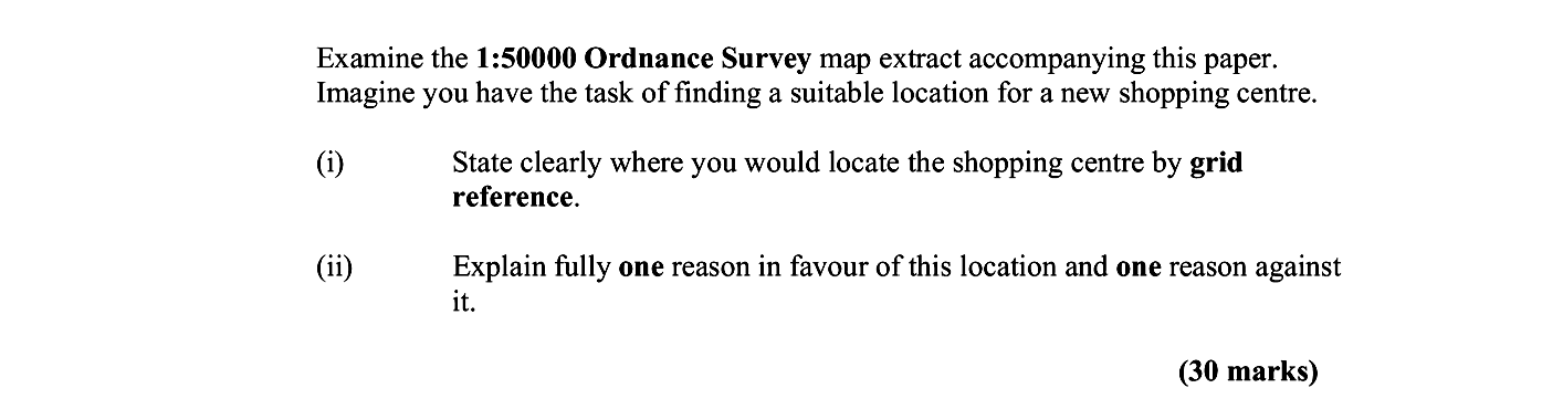 Examine-the-1:50000-Ordnance-Survey-map-extract-accompanying-this-paper-Leaving Cert Geography-Question 1-2007.png