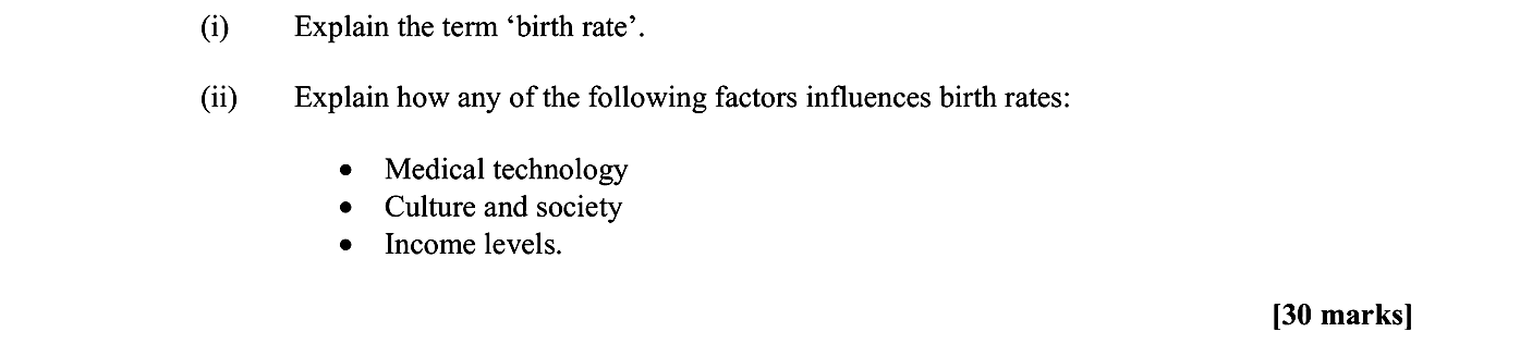 Explain-the-term-'birth-rate'-Leaving Cert Geography-Question C-2011.png