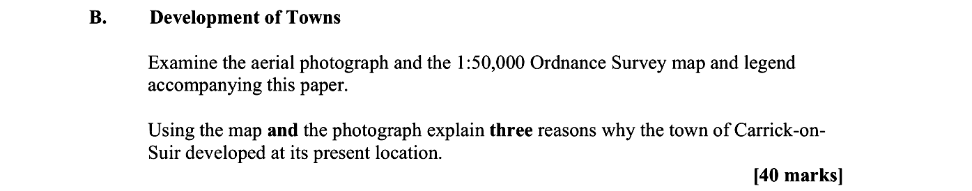 Development-of-Towns--Examine-the-aerial-photograph-and-the-1:50,000-Ordnance-Survey-map-and-legend-accompanying-this-paper-Leaving Cert Geography-Question B-2010.png