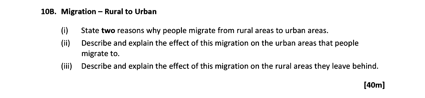 Migration-–-Rural-to-Urban--(i)-State-two-reasons-why-people-migrate-from-rural-areas-to-urban-areas-Leaving Cert Geography-Question 10B-2021.png