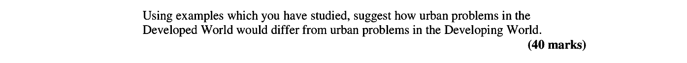 Using-examples-which-you-have-studied,-suggest-how-urban-problems-in-the-Developed-World-would-differ-from-urban-problems-in-the-Developing-World.-Leaving Cert Geography-Question Question 1-2006.png