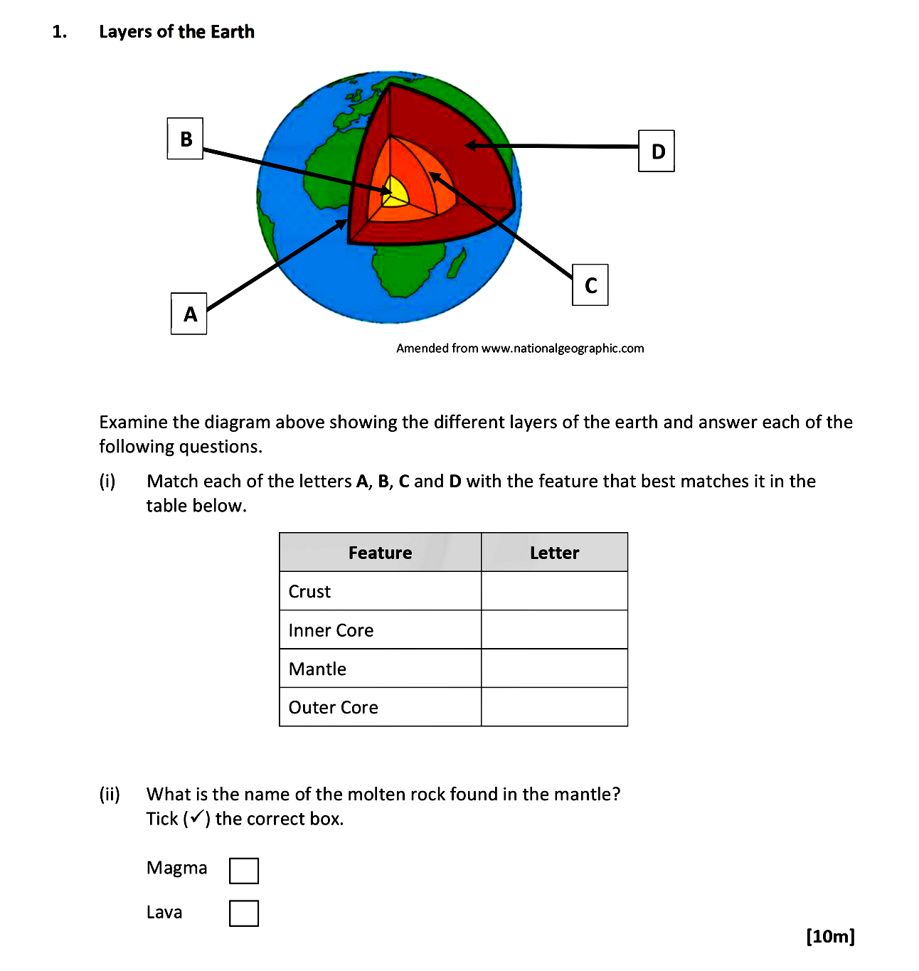 Examine-the-diagram-above-showing-the-different-layers-of-the-earth-and-answer-each-of-the-following-questions-Leaving Cert Geography-Question 1-2020.png
