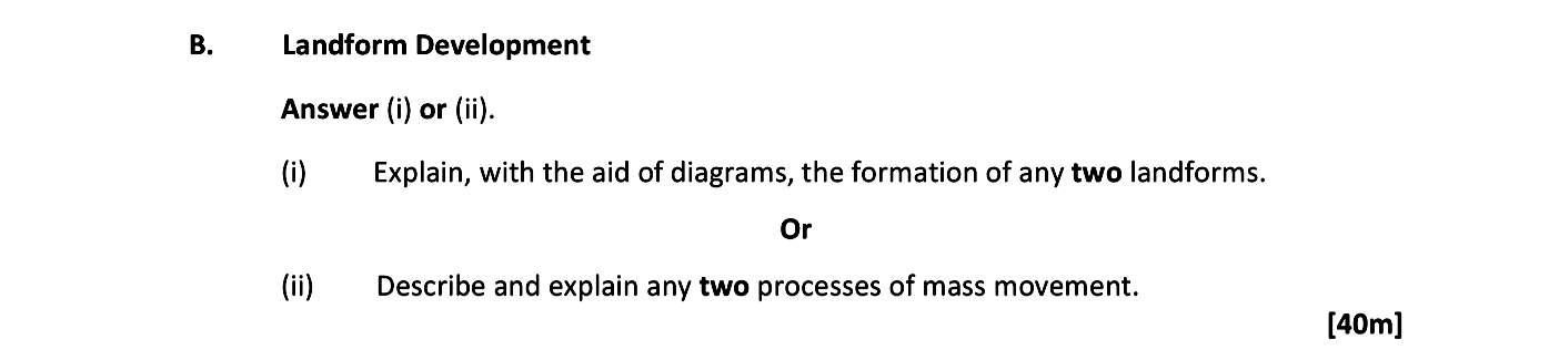 Landform-Development--Answer-(i)-or-(ii)-Leaving Cert Geography-Question B-2017.png