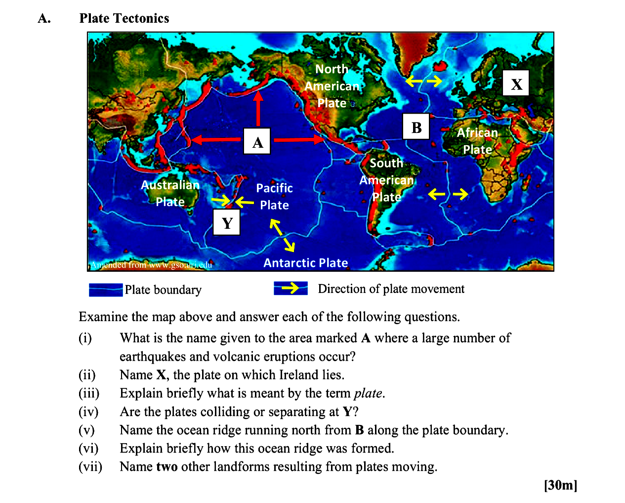 Examine-the-map-above-and-answer-each-of-the-following-questions-Leaving Cert Geography-Question A-2016.png