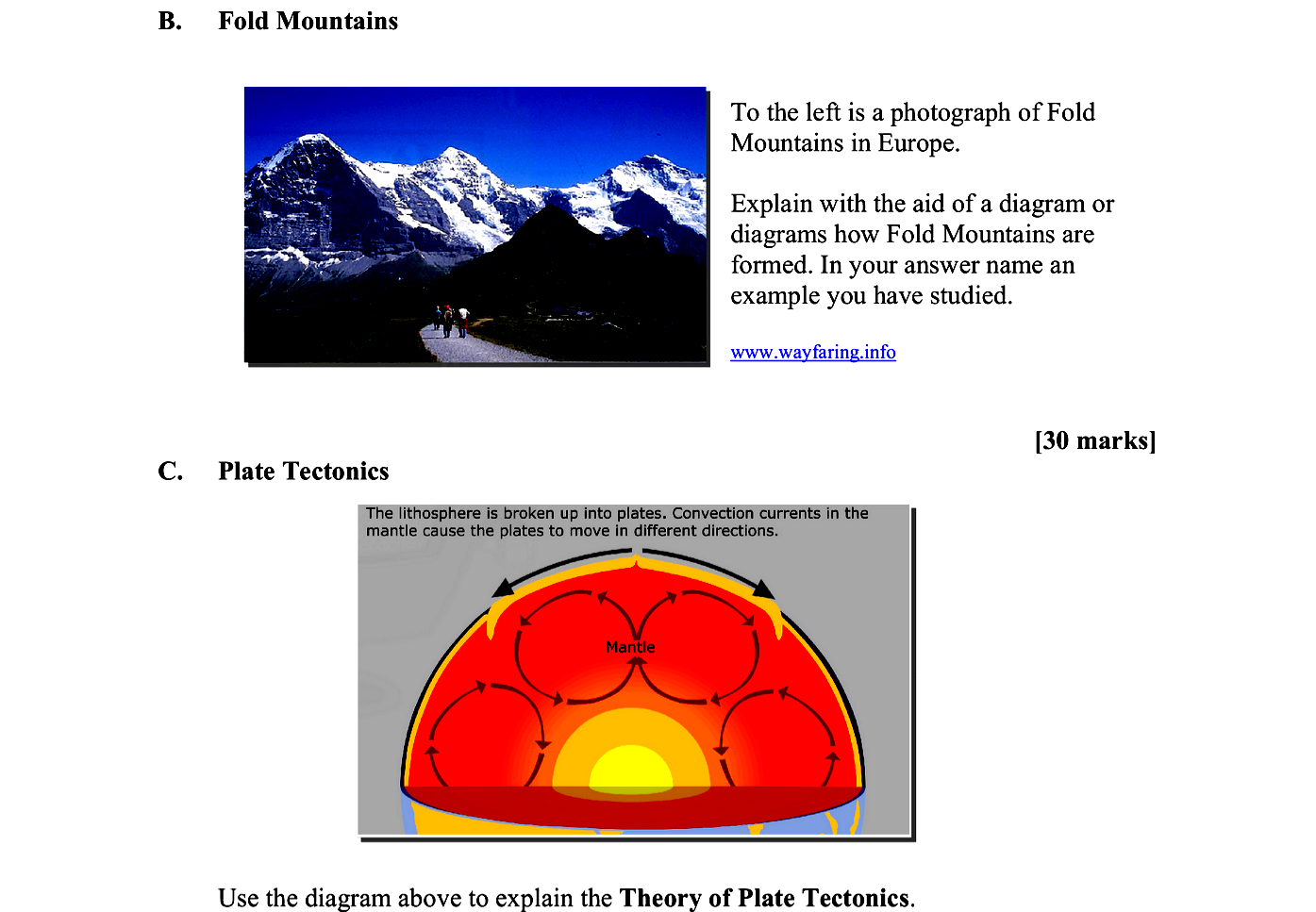 Fold-Mountains--Explain-with-the-aid-of-a-diagram-or-diagrams-how-Fold-Mountains-are-formed-Leaving Cert Geography-Question B-2009.png