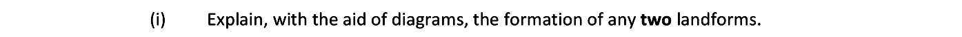 Explain,-with-the-aid-of-diagrams,-the-formation-of-any-two-landforms.---Leaving Cert Geography-Question 1(i)-2018.png