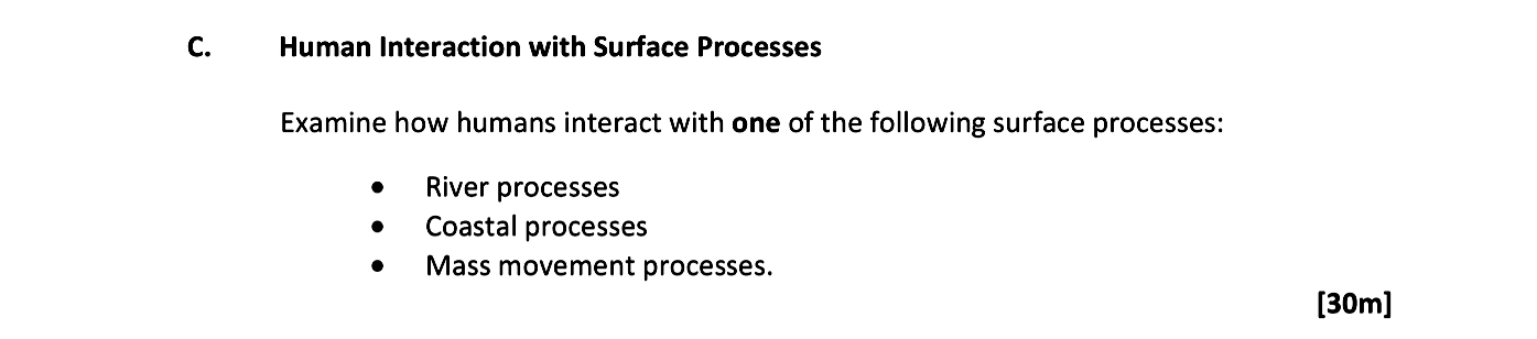 Examine-how-humans-interact-with-one-of-the-following-surface-processes:----River-processes---Coastal-processes---Mass-movement-processes.-Leaving Cert Geography-Question C-2017.png