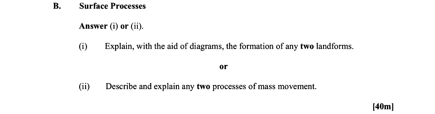 Surface-Processes--Answer-(i)-or-(ii)-Leaving Cert Geography-Question B-2015.png