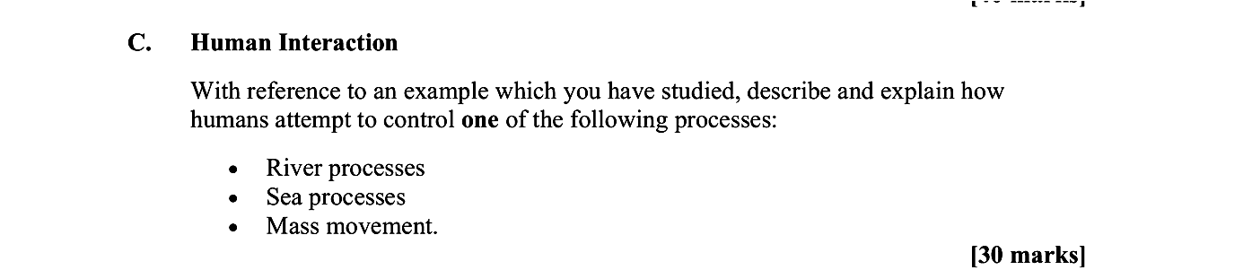 Human-Interaction--With-reference-to-an-example-which-you-have-studied,-describe-and-explain-how-humans-attempt-to-control-one-of-the-following-processes:----River-processes---Sea-processes---Mass-movement-Leaving Cert Geography-Question C-2010.png