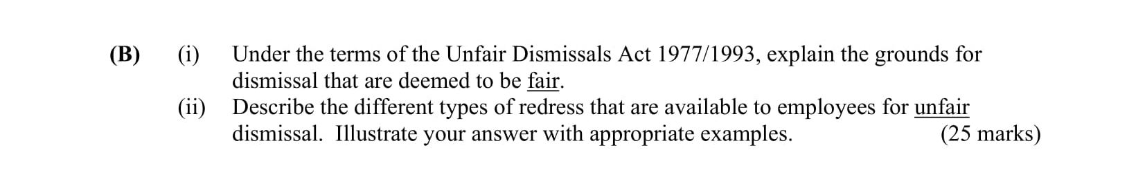Under-the-terms-of-the-Unfair-Dismissals-Act-1977/1993,-explain-the-grounds-for-dismissal-that-are-deemed-to-be-fair-Leaving Cert Business-Question B-2004.png