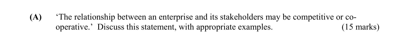 'The-relationship-between-an-enterprise-and-its-stakeholders-may-be-competitive-or-co-operative.'-Discuss-this-statement,-with-appropriate-examples.-Leaving Cert Business-Question A-2008.png
