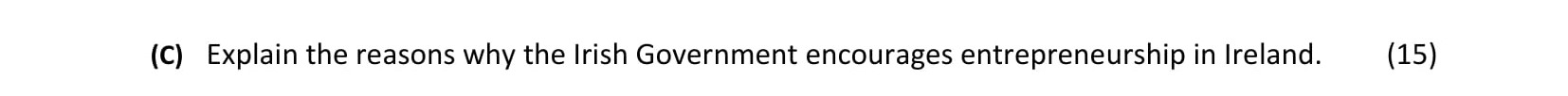 Explain-the-reasons-why-the-Irish-Government-encourages-entrepreneurship-in-Ireland.-Leaving Cert Business-Question 2C-2019.png