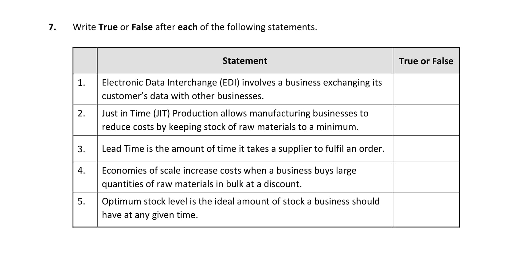 Write-True-or-False-after-each-of-the-following-statements-Leaving Cert Business-Question 7-2020.png