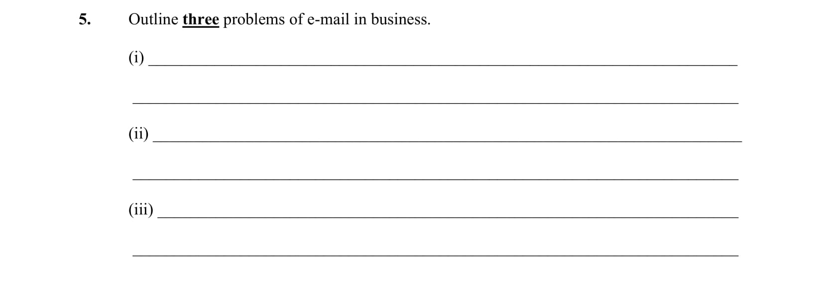 Outline-three-problems-of-e-mail-in-business-Leaving Cert Business-Question 5-2005.png