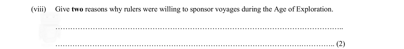 Give-two-reasons-why-rulers-were-willing-to-sponsor-voyages-during-the-Age-of-Exploration.----Junior Cycle History-Question viii-2008.png