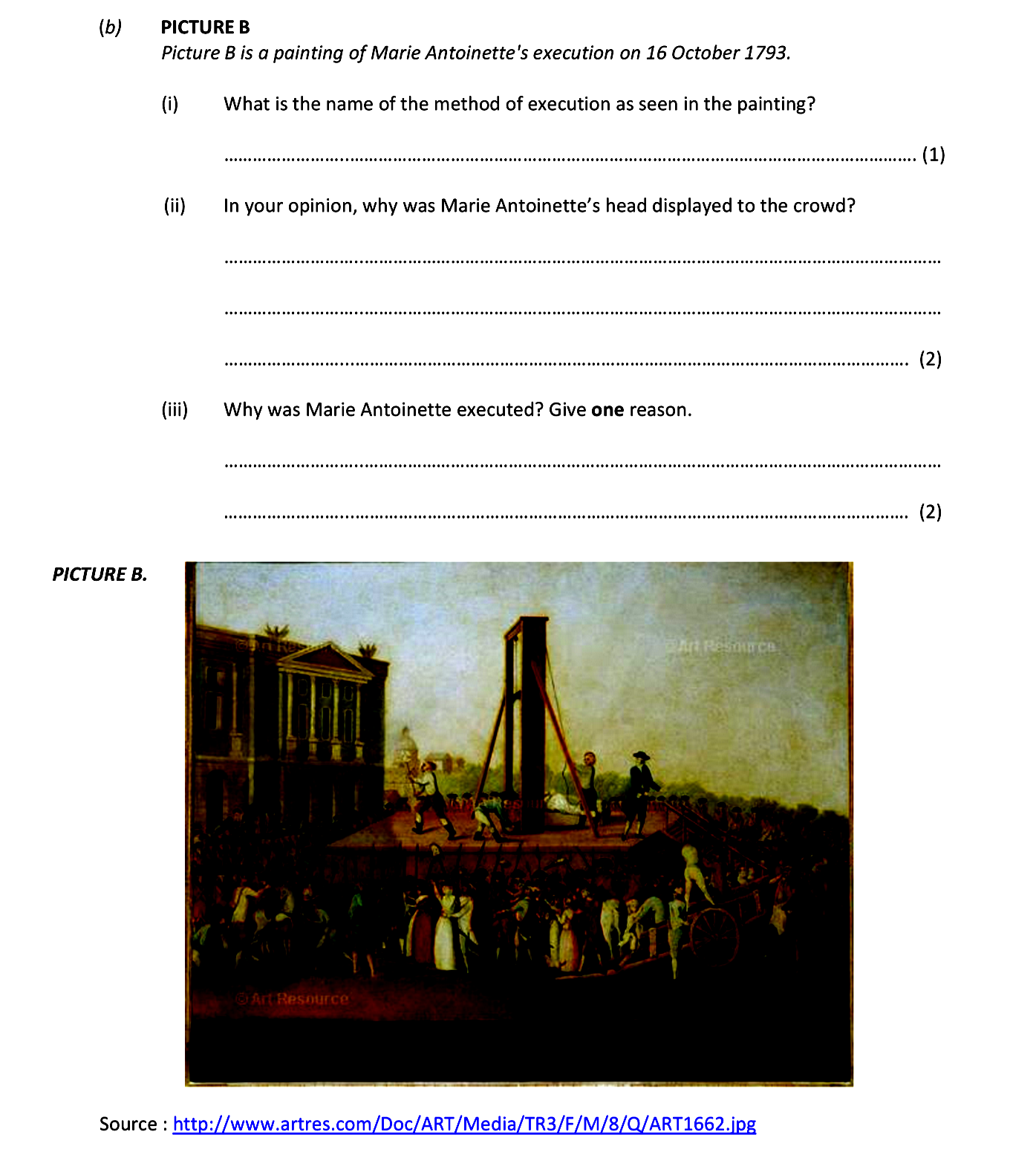 PICTURE-B-Picture-B-is-a-painting-of-Marie-Antoinette's-execution-on-16-October-1793-Junior Cycle History-Question b-2019.png