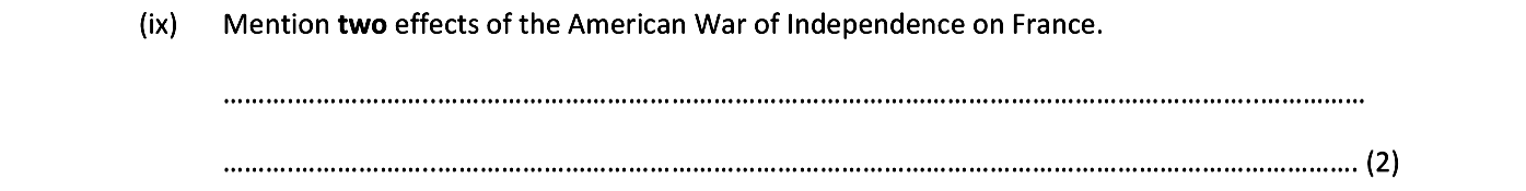Mention-two-effects-of-the-American-War-of-Independence-on-France-Junior Cycle History-Question ix-2019.png