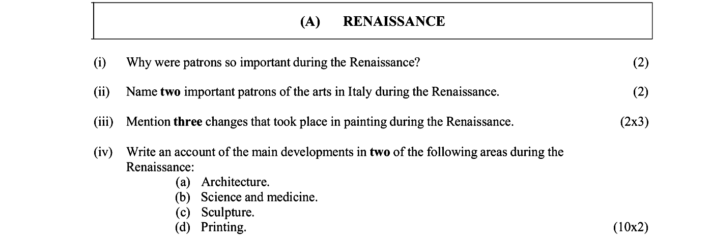 Why-were-patrons-so-important-during-the-Renaissance?--Name-two-important-patrons-of-the-arts-in-Italy-during-the-Renaissance-Junior Cycle History-Question A-2010.png