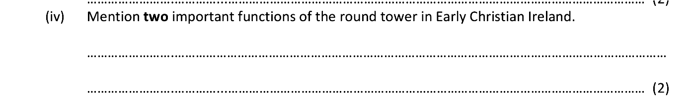 Mention-two-important-functions-of-the-round-tower-in-Early-Christian-Ireland.---Junior Cycle History-Question iv-2017.png