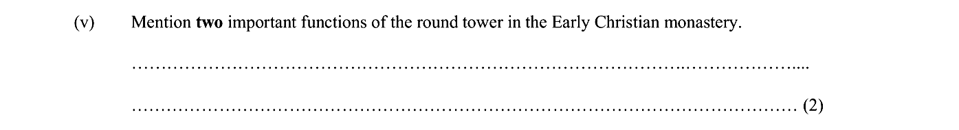 Mention-two-important-functions-of-the-round-tower-in-the-Early-Christian-monastery.------Junior Cycle History-Question (v)-2012.png