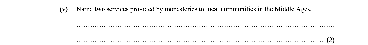 Name-two-services-provided-by-monasteries-to-local-communities-in-the-Middle-Ages-Junior Cycle History-Question (v)-2006.png