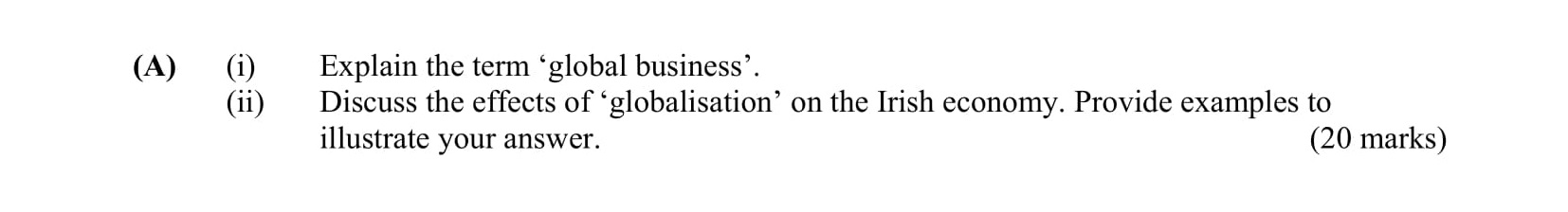 Explain-the-term-'global-business'-Leaving Cert Business-Question 3A-2014.png