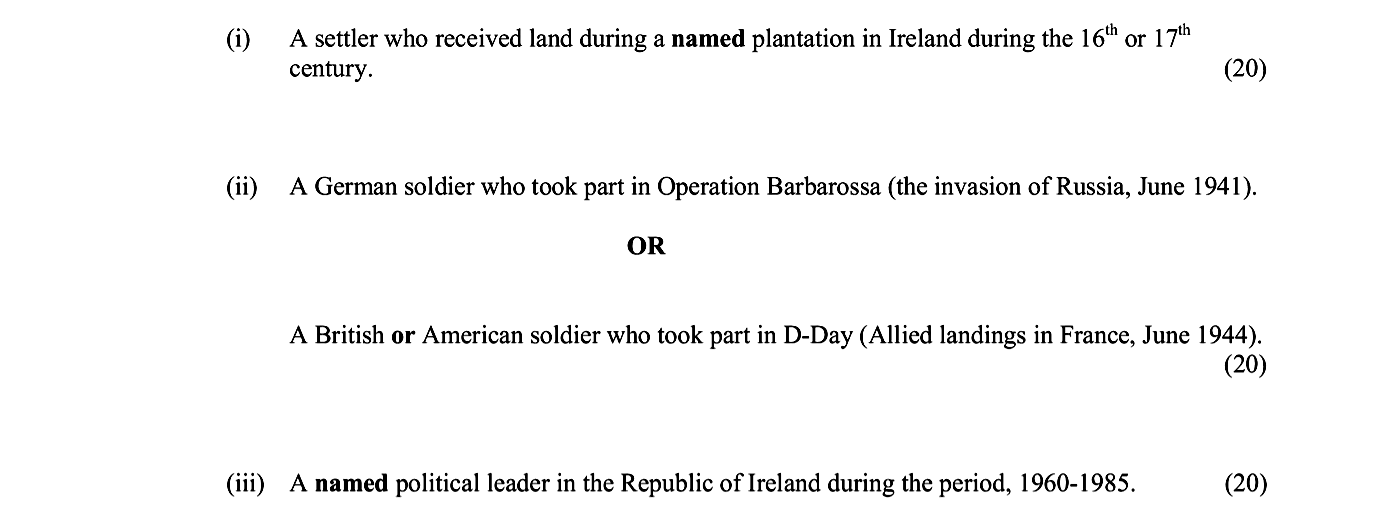 A-settler-who-received-land-during-a-named-plantation-in-Ireland-during-the-16th-or-17th-century-Junior Cycle History-Question B-2008.png