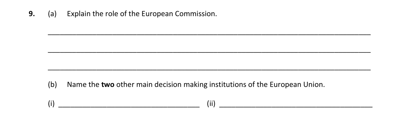 (a)-Explain-the-role-of-the-European-Commission-Leaving Cert Business-Question 9-2017.png