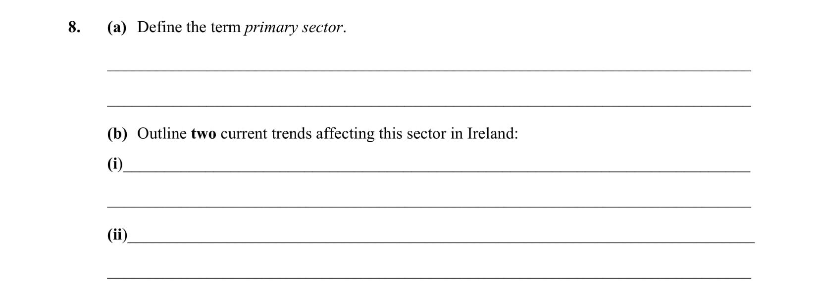 Define-the-term-primary-sector-Leaving Cert Business-Question 8-2012.png