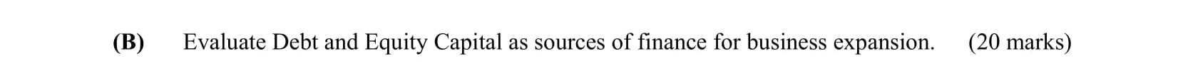 Evaluate-Debt-and-Equity-Capital-as-sources-of-finance-for-business-expansion-Leaving Cert Business-Question B-2009.png