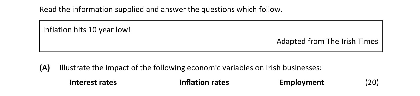 Illustrate-the-impact-of-the-following-economic-variables-on-Irish-businesses:--Interest-rates--Inflation-rates--Employment-Leaving Cert Business-Question 2(A)-2021.png