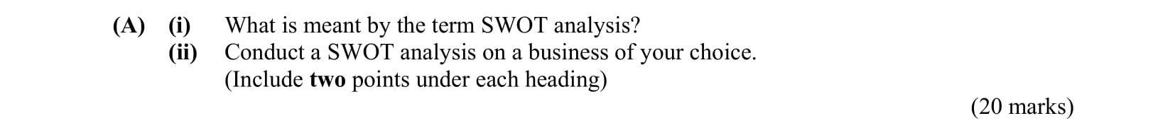 What-is-meant-by-the-term-SWOT-analysis?--Conduct-a-SWOT-analysis-on-a-business-of-your-choice-Leaving Cert Business-Question A-2010.png