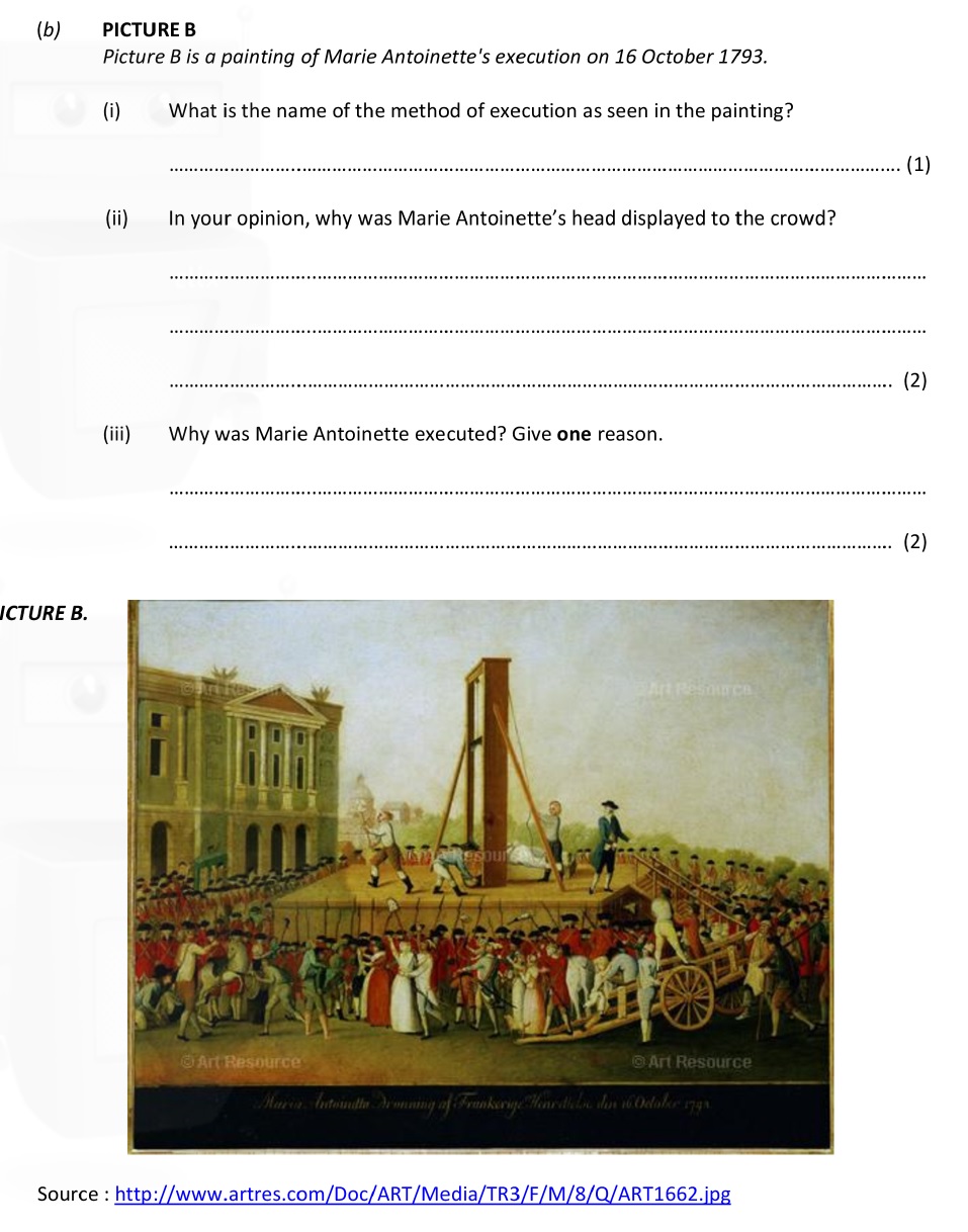 Picture-B-is-a-painting-of-Marie-Antoinette's-execution-on-16-October-1793-Junior Cycle History-Question Picture B-2019.png