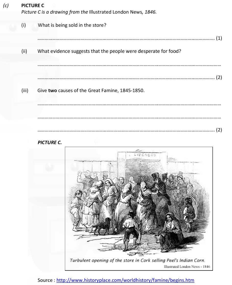 PICTURE-C-Picture-C-is-a-drawing-from-the-Illustrated-London-News,-1846-Junior Cycle History-Question c-2019.png