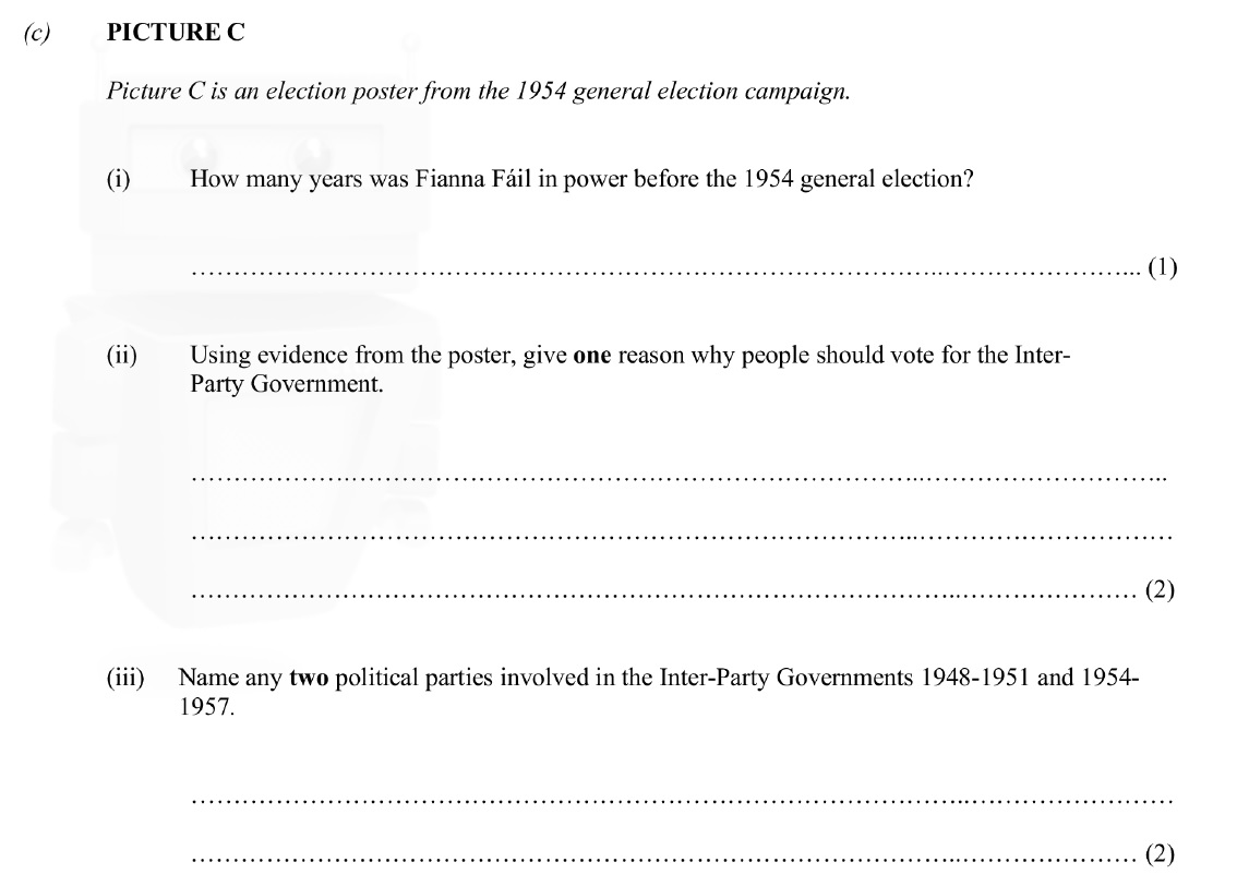 Picture-C-is-an-election-poster-from-the-1954-general-election-campaign-Junior Cycle History-Question c-2012.png