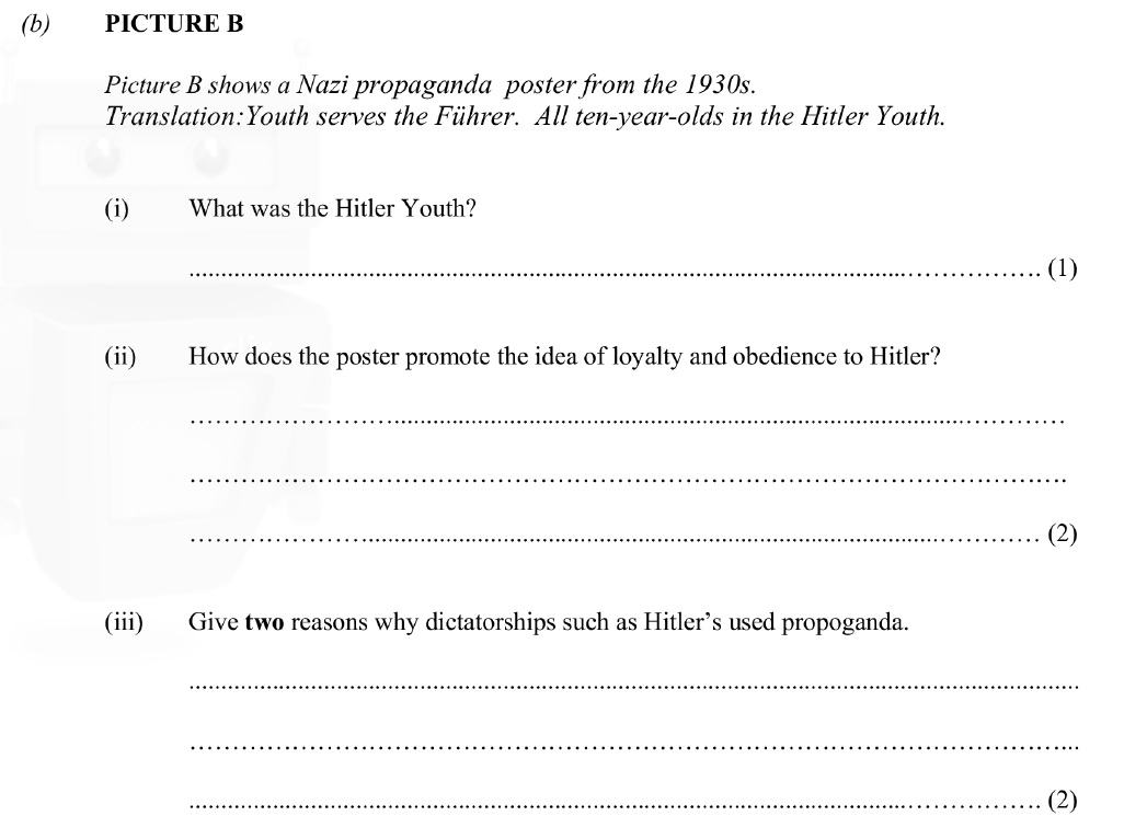 PICTURE-B--Picture-B-shows-a-Nazi-propaganda-poster-from-the-1930s-Junior Cycle History-Question b-2005.png