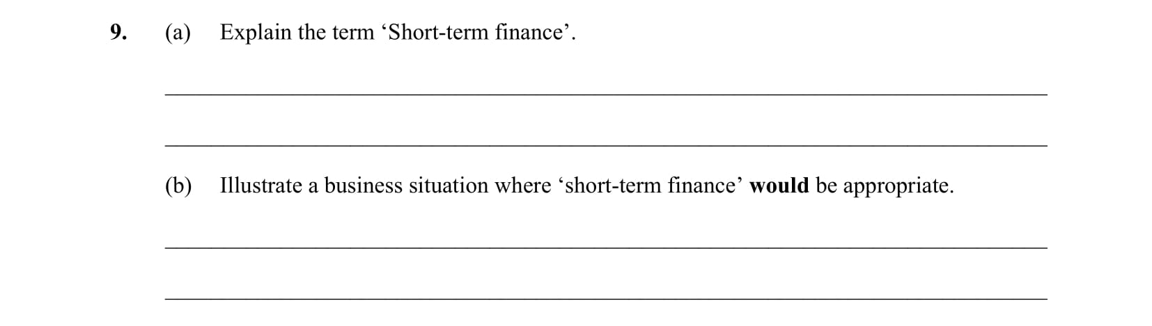 Explain-the-term-'Short-term-finance'-Leaving Cert Business-Question 9-2011.png