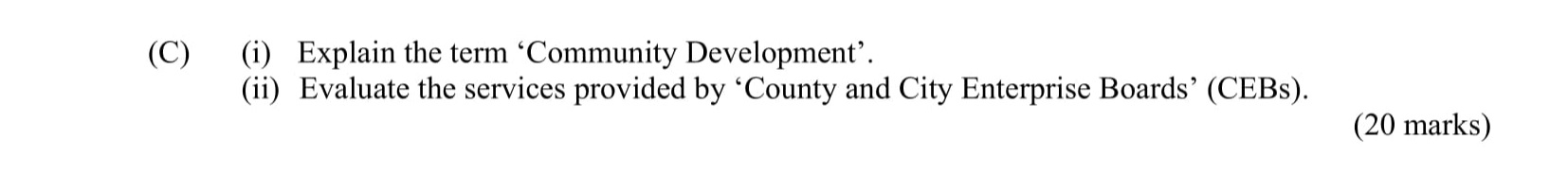 Explain-the-term-'Community-Development'-Leaving Cert Business-Question C-2011.png