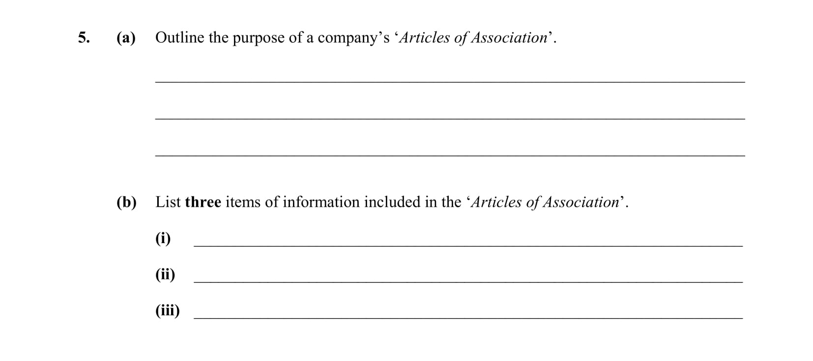 (a)-Outline-the-purpose-of-a-company’s-‘Articles-of-Association’-Leaving Cert Business-Question 5-2010.png