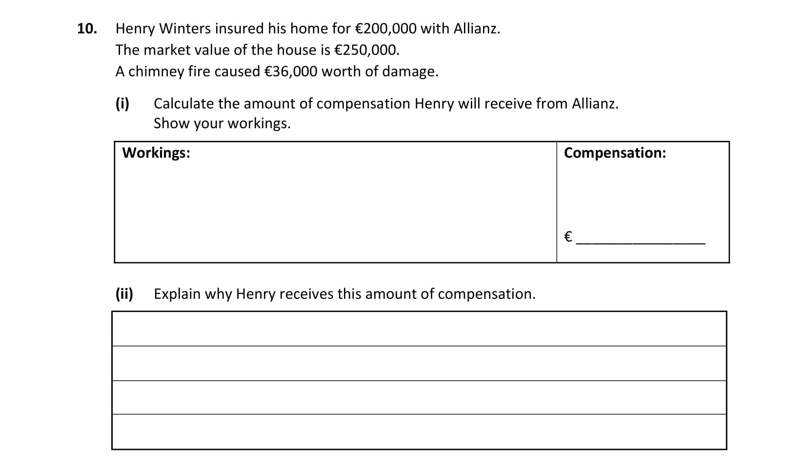 Henry-Winters-insured-his-home-for-€200,000-with-Allianz-Leaving Cert Business-Question 10-2020.png