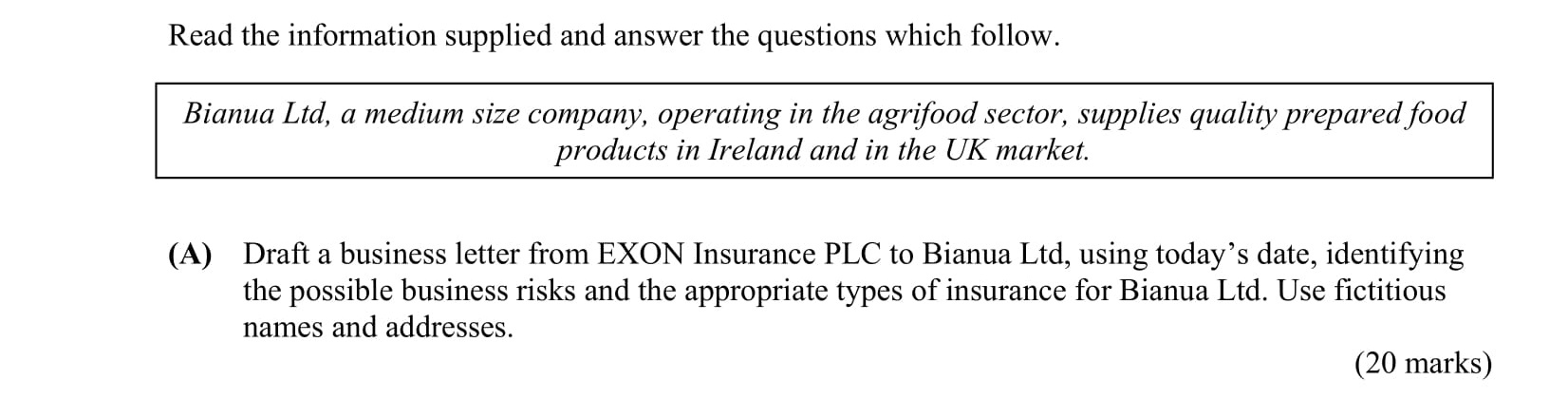 Read-the-information-supplied-and-answer-the-questions-which-follow-Leaving Cert Business-Question 5(A)-2012.png